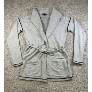 Lauren Ralph Lauren heathered gray jacket cardigan robe soft cozy size Small